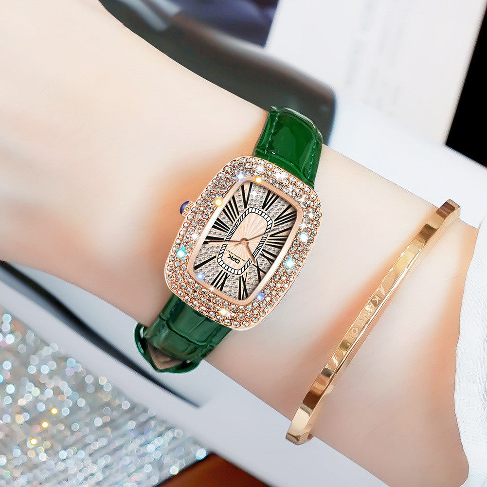 IceBoxDC: Everyday Brilliance -" الحنان "Women's 35mm Quartz Watch with Full Zirconia Bezel (Brown, Black, Green)