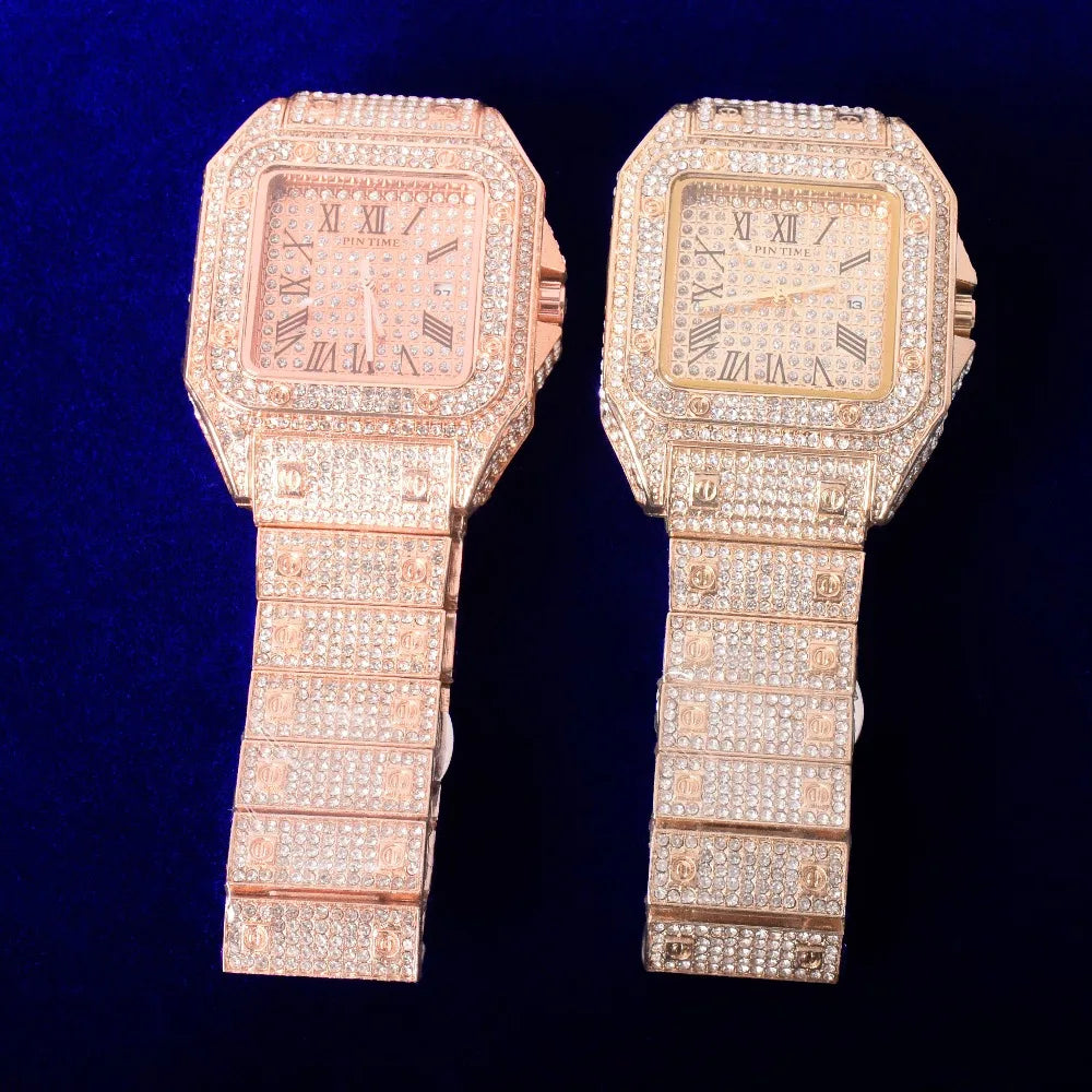 IceBox DC's Gold-Plated Iced Out "C" Style Watch