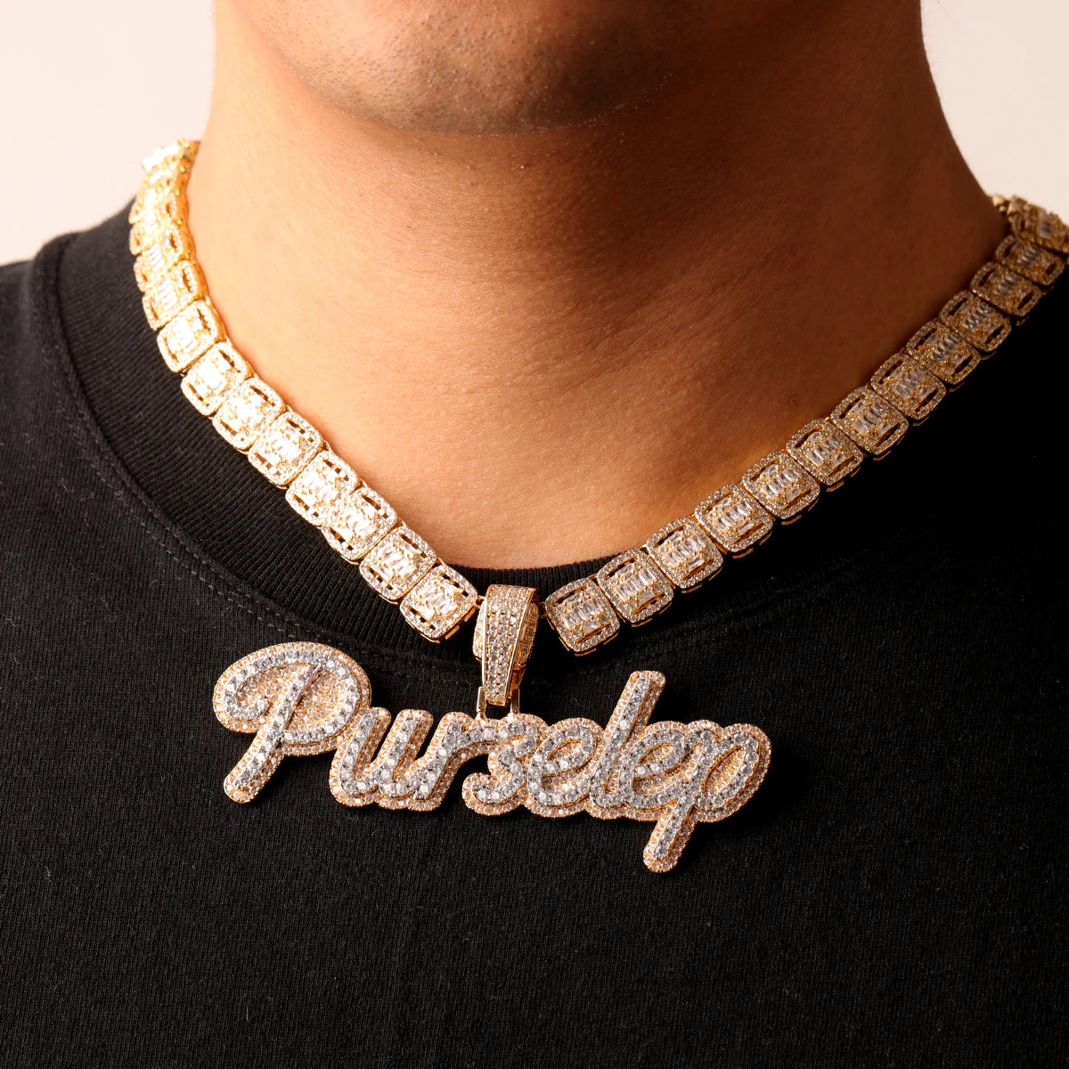 IceBox DC: ✨ Elevate Your Name Game ✨ Men's Custom Cursive "SILVER" Name Necklace