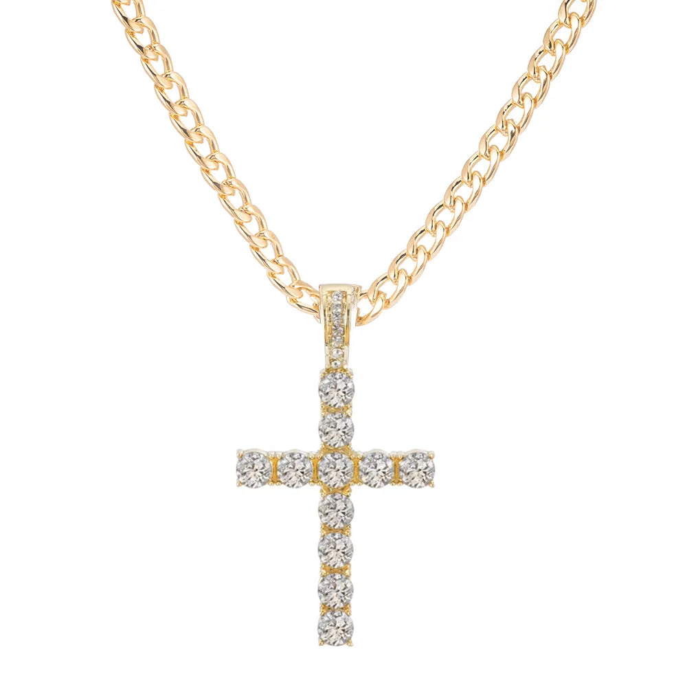 IceBox DC: Iced Out Cross with Cuban Link Chain