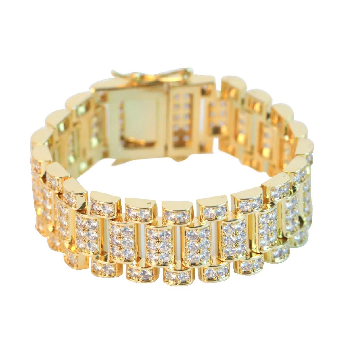 IceBox DC: Unisex 3A+ CZ Iced Out Link Bracelet/Necklace (Gold or Silver Plated)