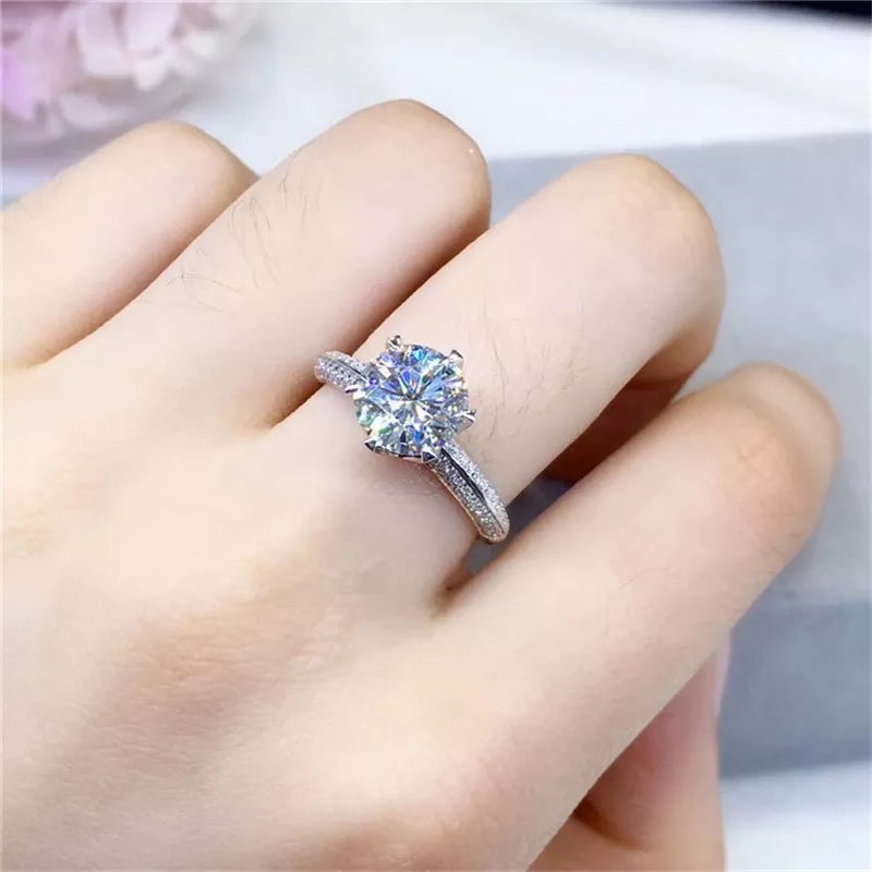 1CT D Color High Clarity Moissanite Diamond Ring - Luxury 18K Gold-Plated Jewelry, Perfect Birthday Party Gift for Women - IceBox DC