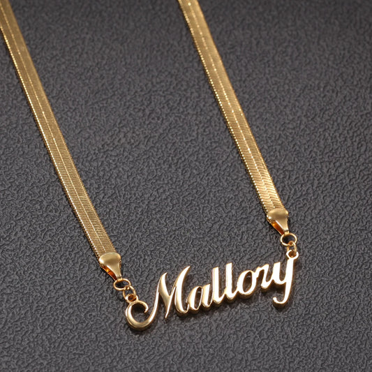 The IceBox D.C. Mom's Day Gift: Personalized Gold Name Necklace (Cursive Script)