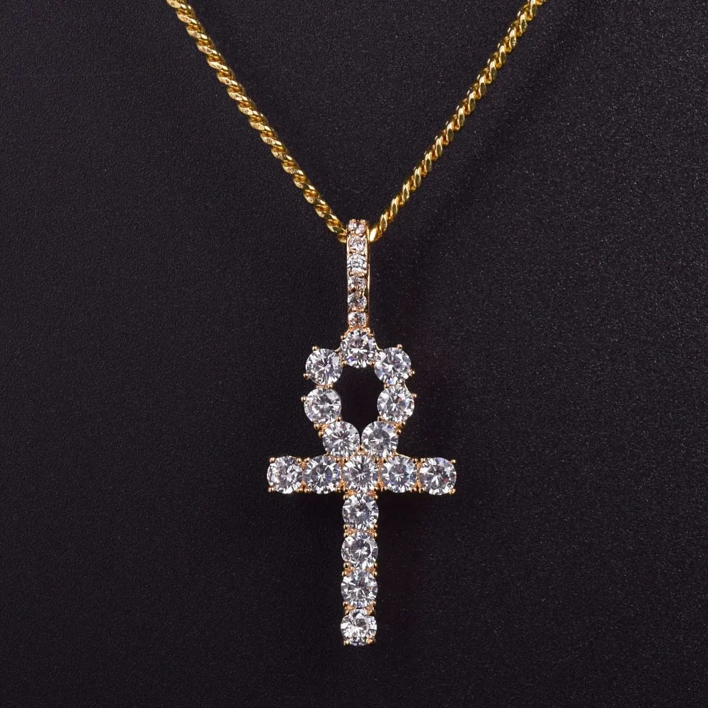 IceBox DC: ✨  Ankh and Cross Necklace Set Gold-Plated Rope or Gold-Plated Cuban Link