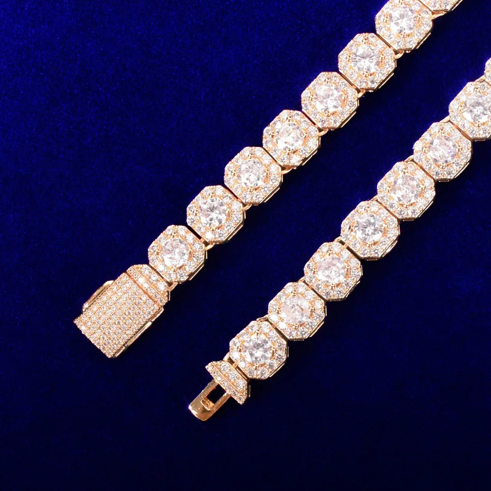 The IceBox DC Clustered CZ Tennis Chain Necklace  - 14k Gold Plated or Silver