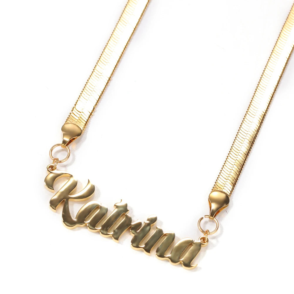 The IceBox D.C. Mom's Day Gift: Personalized Gold Name Necklace (Cursive Script)