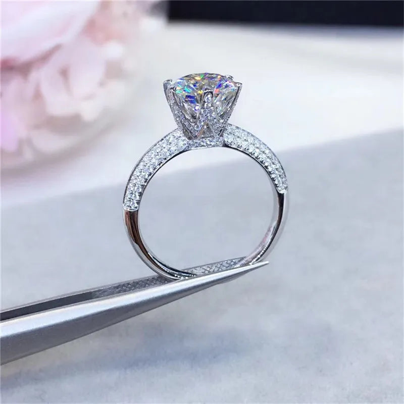 1CT D Color High Clarity Moissanite Diamond Ring - Luxury 18K Gold-Plated Jewelry, Perfect Birthday Party Gift for Women - IceBox DC