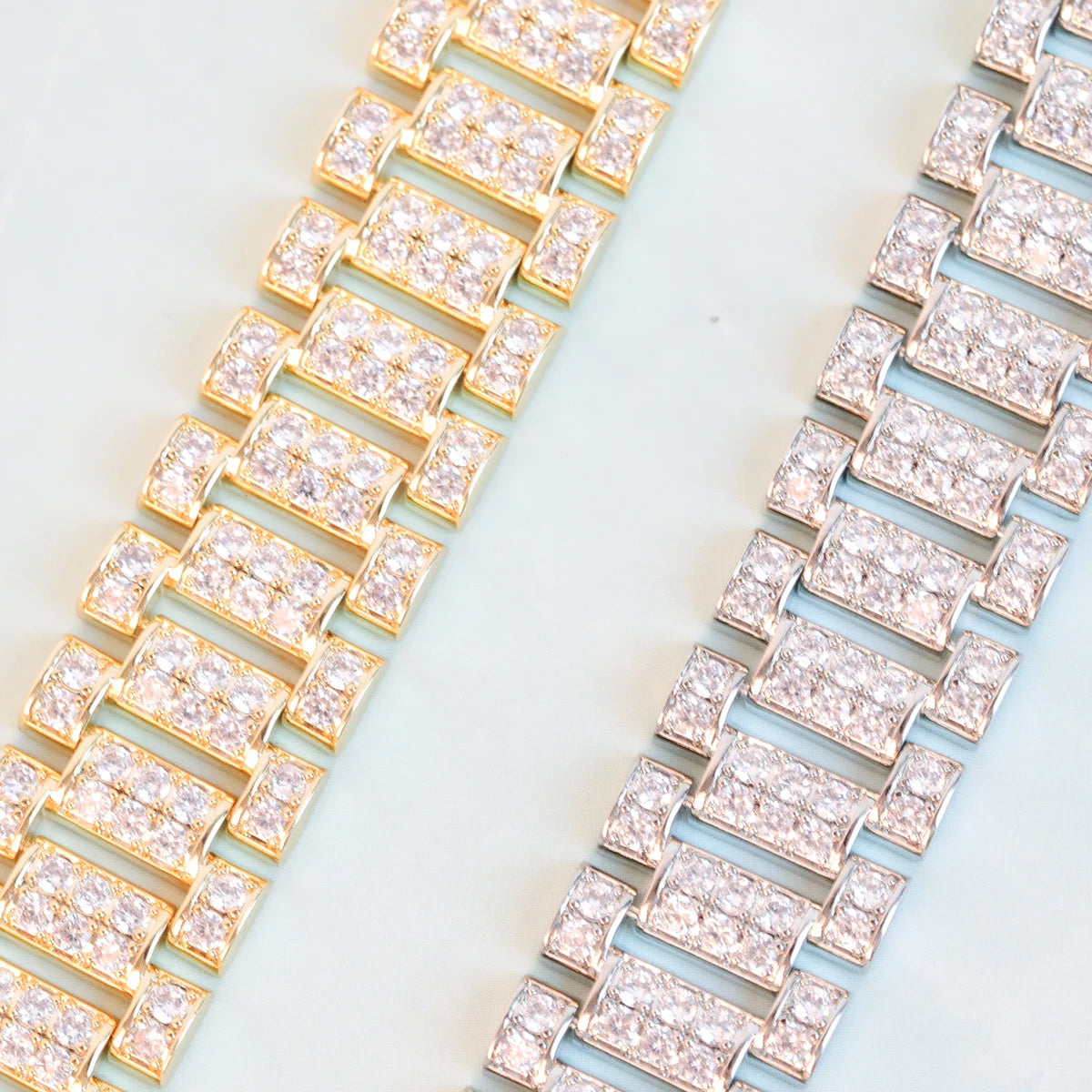 IceBox DC: Unisex 3A+ CZ Iced Out Link Bracelet/Necklace (Gold or Silver Plated)
