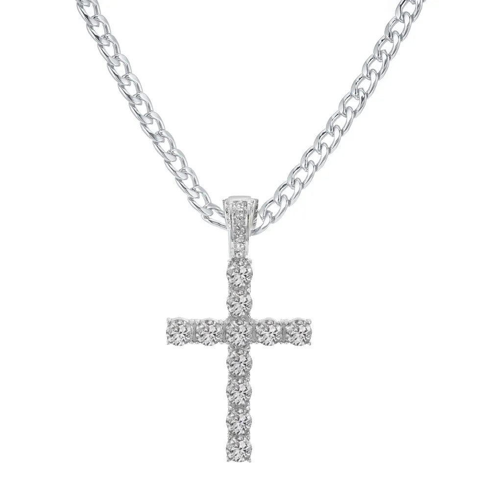 IceBox DC: Iced Out Cross with Cuban Link Chain