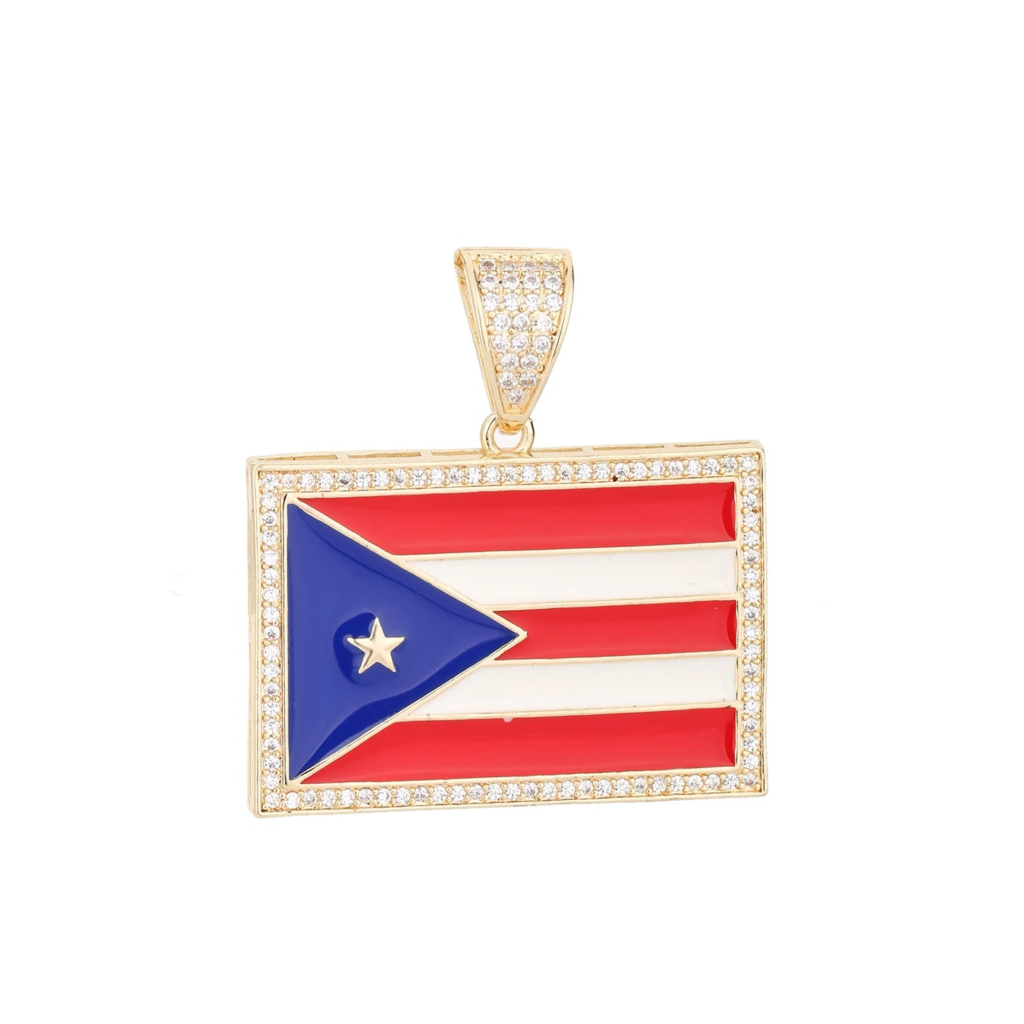" El Gio Icy" Puerto Rican Flag CZ Cuban  "WHILE SUPPLIES LAST!!!"
