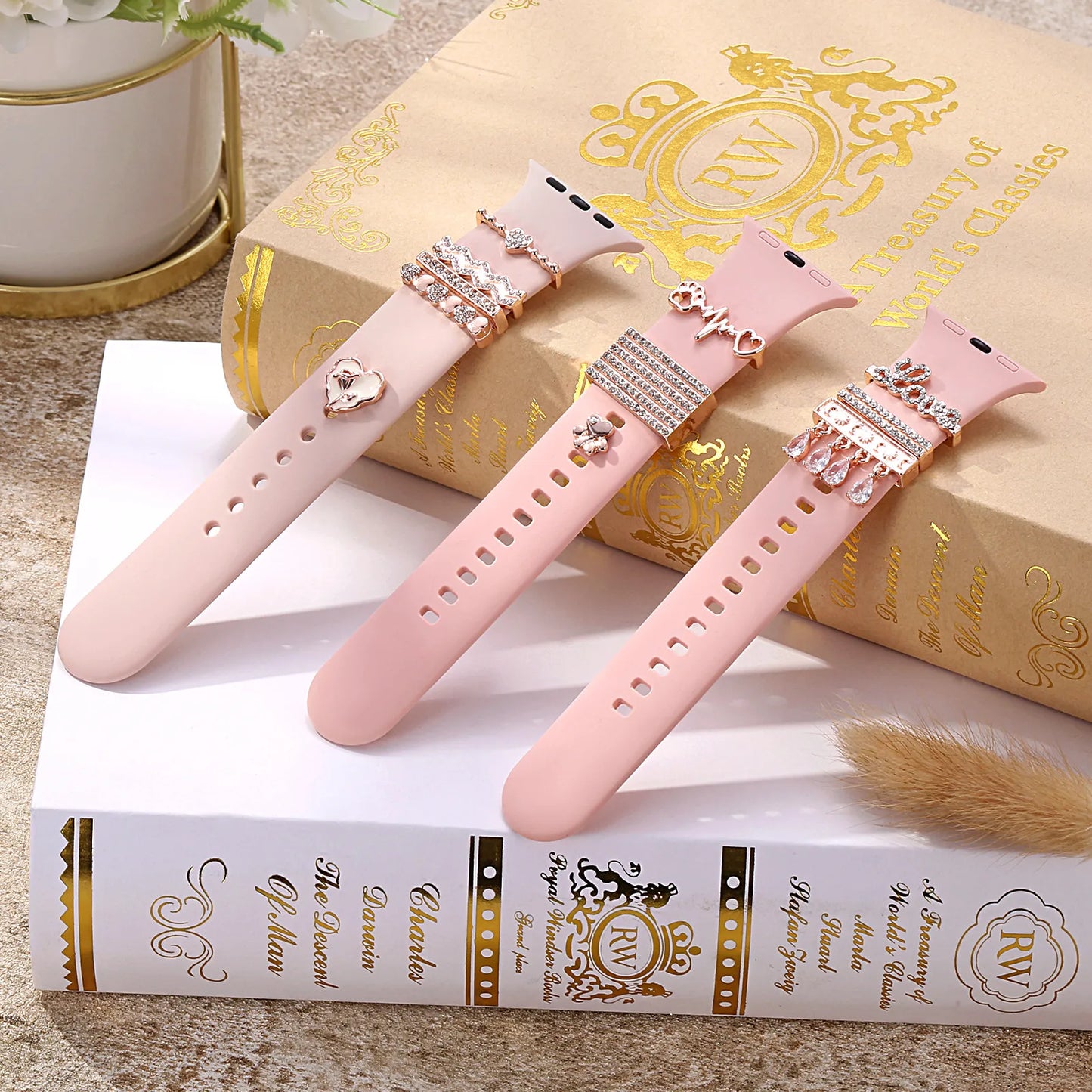 IceBox DC - CZ  Jewelry Charms for Apple Watch Band Series 8/7/6/5/4/SE/9, Elegant Decoration for 20mm and 22mm Straps