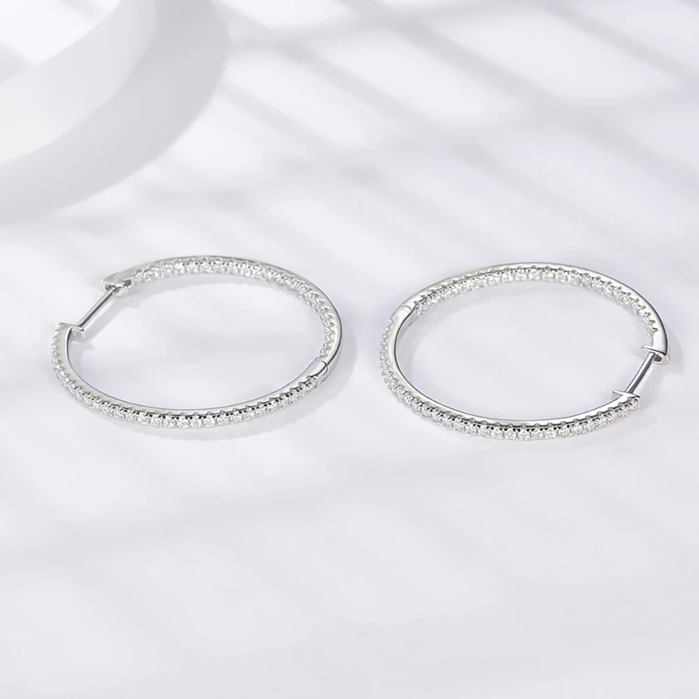 IceBox D.C. | 1.2mm D VVS Lab Grown Moissanite Hoop Earrings in Sterling Silver