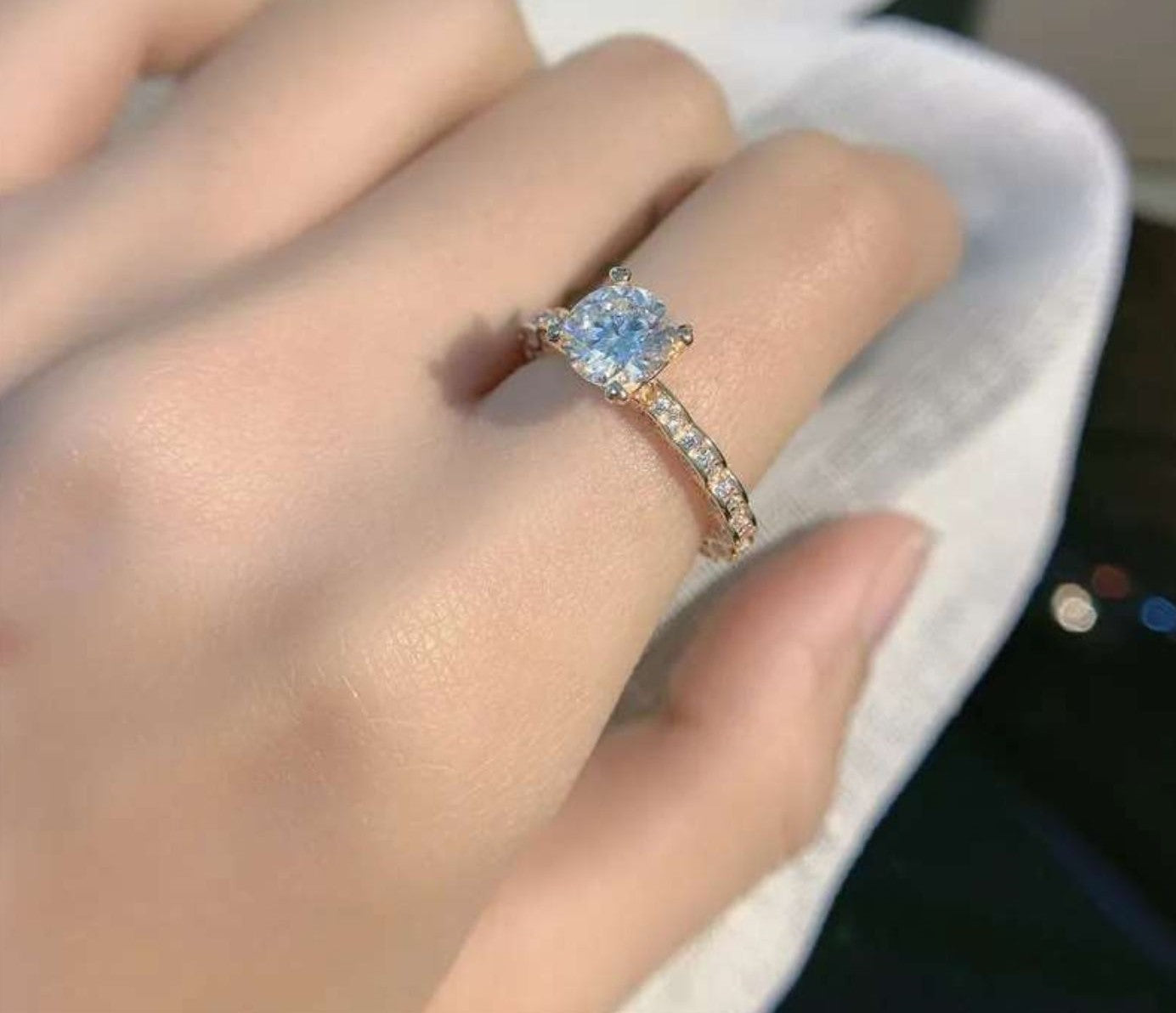 1 Carat Moissanite VVS1 D Color Ring - Rose Gold, Never Fade, Premium Wedding Diamond Jewelry for Women - IceBox DC